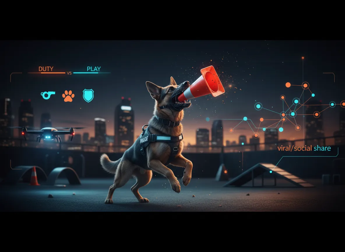 K9 Adonis: Den Lekne Politihunden og Hans Virale Kjegleeventyr