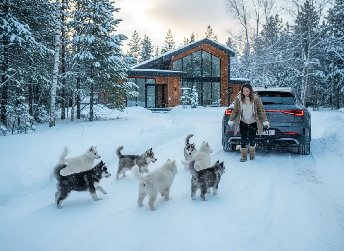 Sprelske Hundevenner Blir Utålmodige Når Mor Kommer i Ny Bil